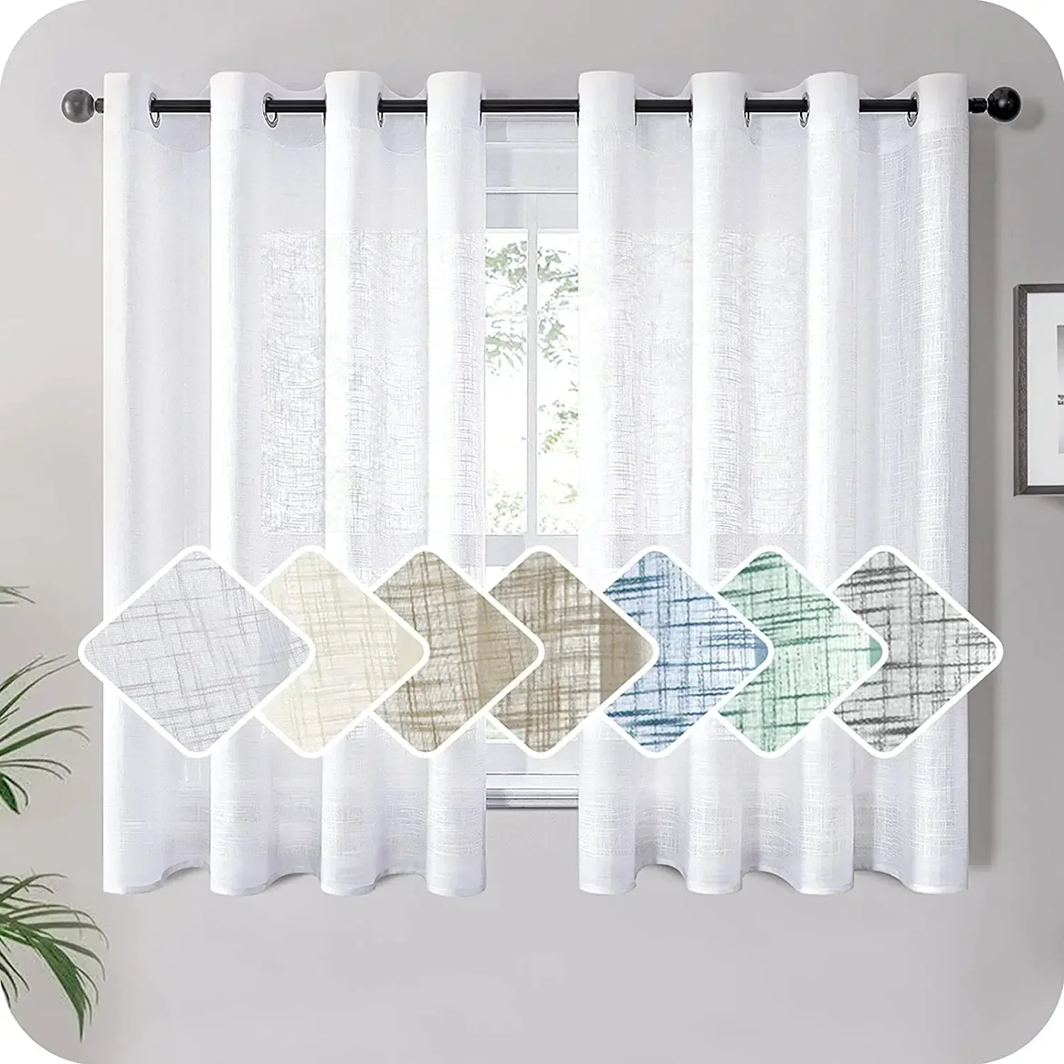 BILEEHOME moderní krátký prádlo úplný záclony pro pro žití pokoj ložnice voálové záclony panely domácí dekorace drapes okno léčba