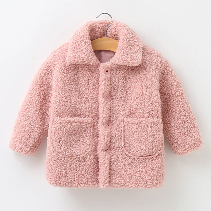 

New In Kids Winter Clothes Girl Jacket Korean Fashion Cute Fleece Warm Thick Outerwear Toddler Coat Baby Luxury Clothing BC1711
