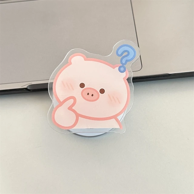 귀여운 돼지 모양의 마그네틱 그립톡 스탠드로 휴대폰에 편의와 스타일을 더하세요.