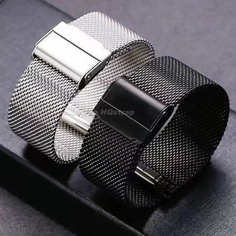 Sleek Mesh Metal Milanese Strap - Solid Stainless Steel Watch Band Replacement