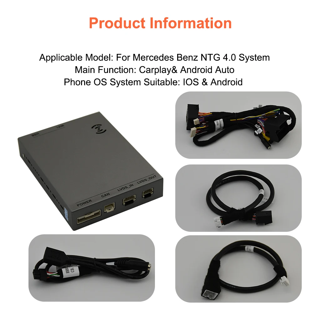 Bonroad Wireless CarPlay Android Auto Retrofit Kits For Mercedes Benz C E Class GLK SLK W204 W212 2009-2011 NTG 4.0 Interface – Detail 13
