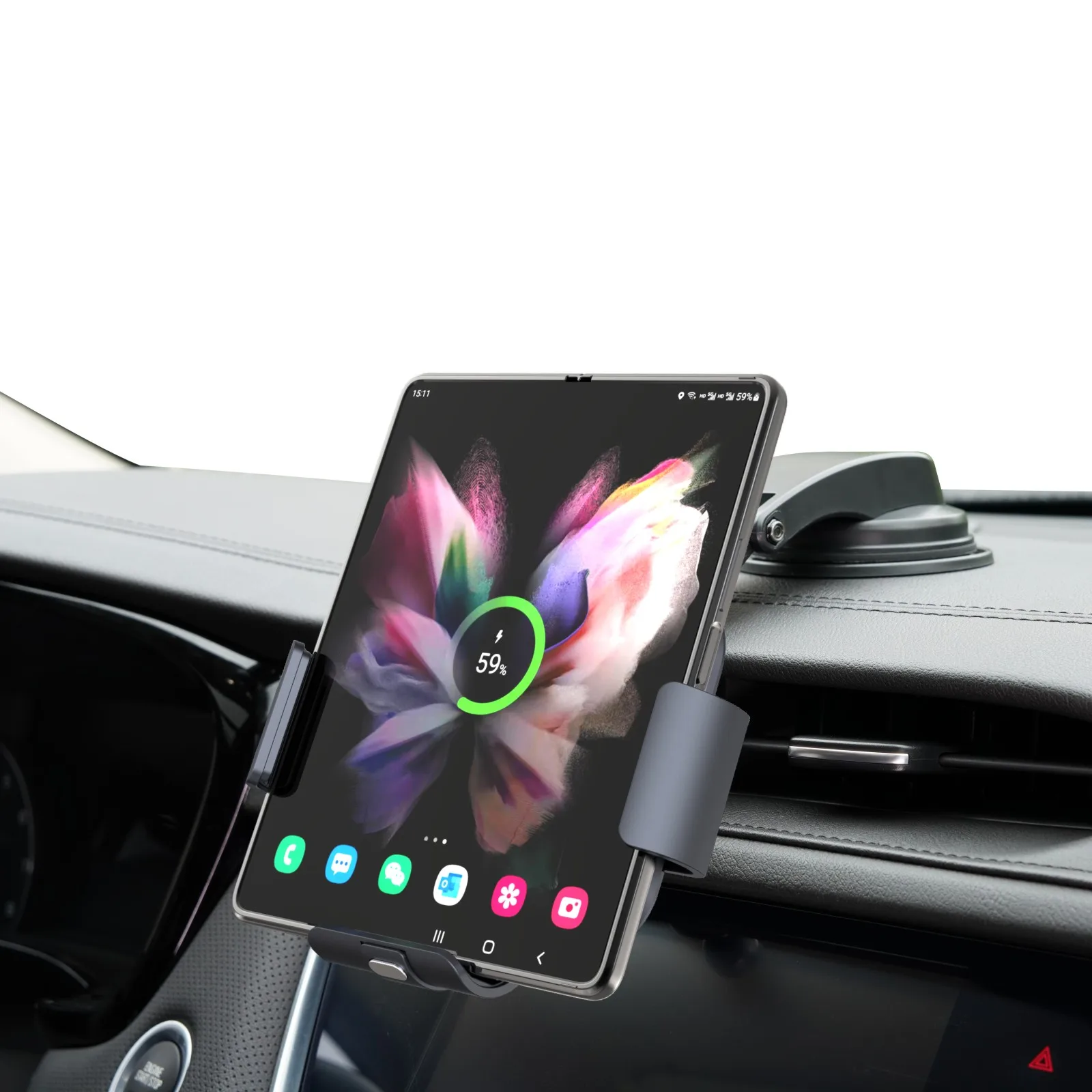 Official Samsung 9W Wireless Charger Air Vent Black Car Holder - For  Samsung Galaxy Z Flip5