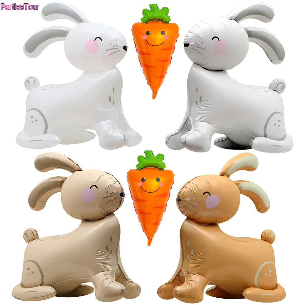 

Easter Standing Bunny Balloon Rabbit Carrot Balloon Party Foil Balloon Kids Inflation Toy Balloon Spring Easter Party Decoration