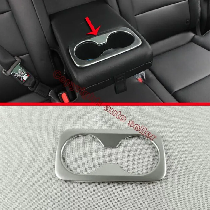 

ABS Pearl Chrome Inside Interior Rear Cup Holder Cover Trim For KIA Sportage 2016 2017 2018 Car Accessories Stickers W4