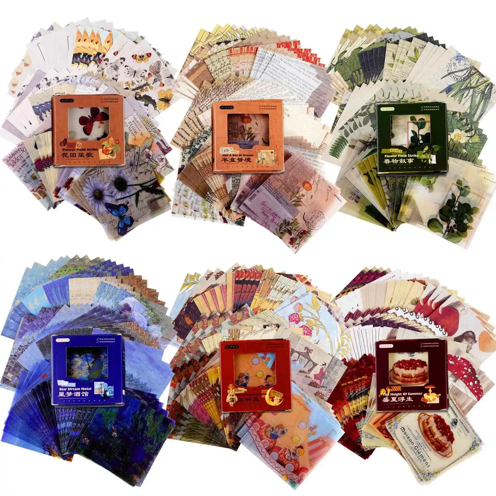 

Vintage Scrapbooking Paper Supplies Journal Supplies, Aesthetic Decorative Stationery Paper DIY Craft Daily Planner