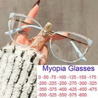 Brand Designer Retro Lady Cat Eye Myopia Glasses Women Fashion Metal Frame Anti Blue Light Computer Eyewear Graduation Glasses 1