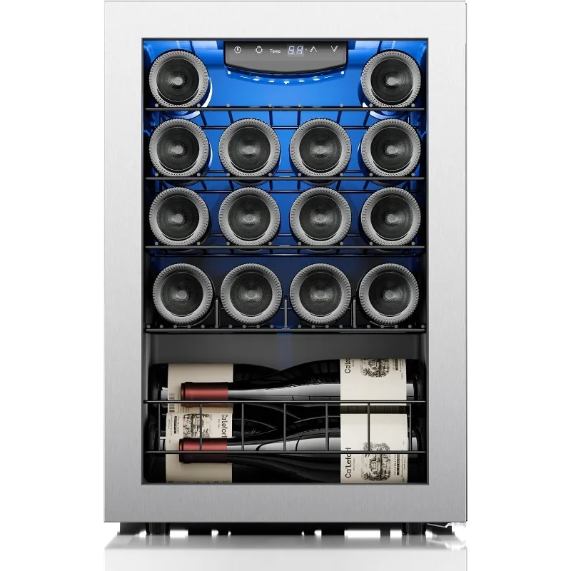 Ca'Lefort Wine Fridge, 20 Bottles Wine Cooler Digital 38-65℉ Temper Control, Cooler Refrigerator Freestanding Under Counter
