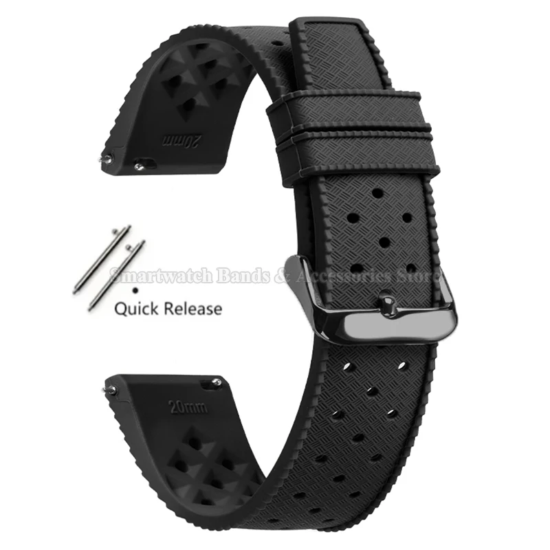 Premium Tropic Silicone Quick Release Watch Strap - Durable Rubber Bracelet Replacement