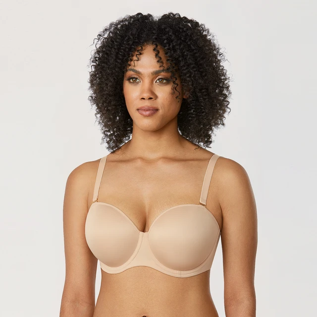 Women's Strapless Bra Underwire Contour Multiway Full Coverage