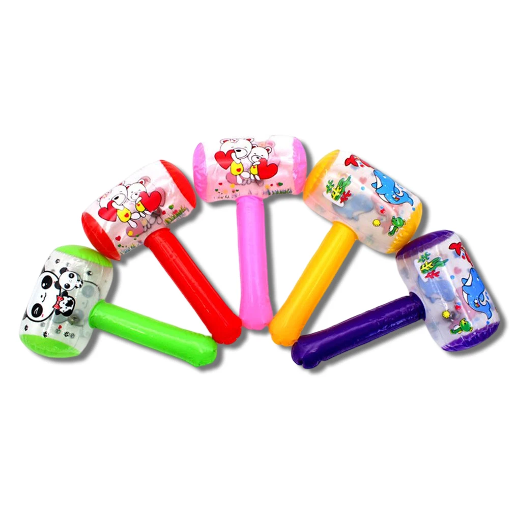 

Random Color Toddlers Inflatable Hammer with Bell Plastic Safe Toys