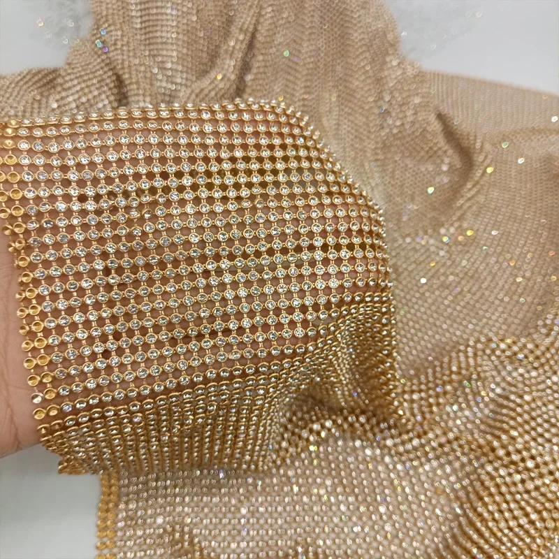 Блестящая золотая основа 45x120 см, металлическая сетчатая ткань Chainmail для рукоделия, шитья, косплея, платья, сумки, одежды, ювелирные изделия для тела