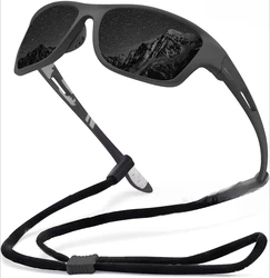 Unisex Polarized Outdoor Sunglasses - UV400 Protection for Fishing, Driving, Hiking & Cycling (Black)
