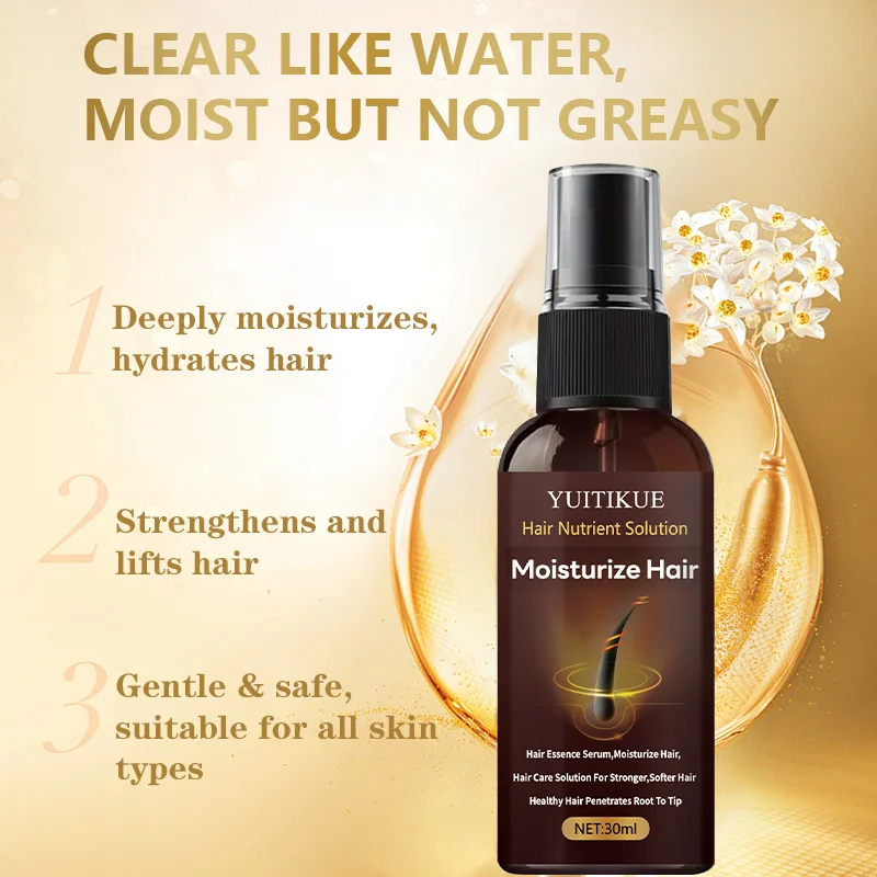 YUITIKUE hair care serum, nourishes hair, a solution for strong and soft hair, healthy hair penetrates from root to tip.