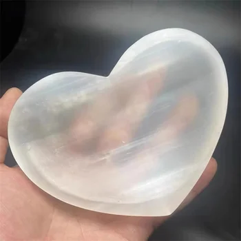 Selenite Heart Bowl Crystal 1