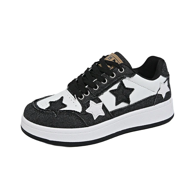 Women Sneakers Fashion Star Skate Shoes Punk Hip Hop Style Student Sports 2 Summer All-match Non-slip Booster Casual Shoes 1