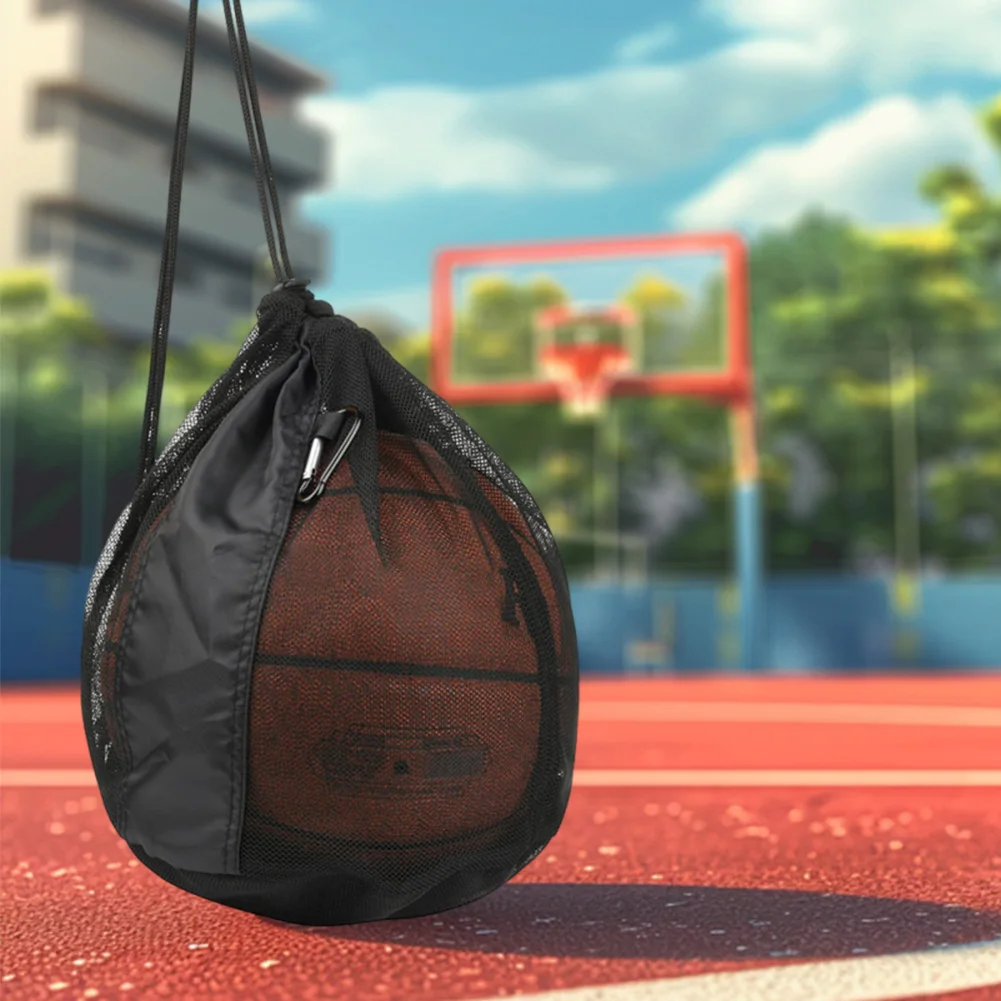 Mesh Carry Bag Sport Game Ball Storage Bag Drawstring Sling Back Basketball for Carrying Volleyball Soccer Football