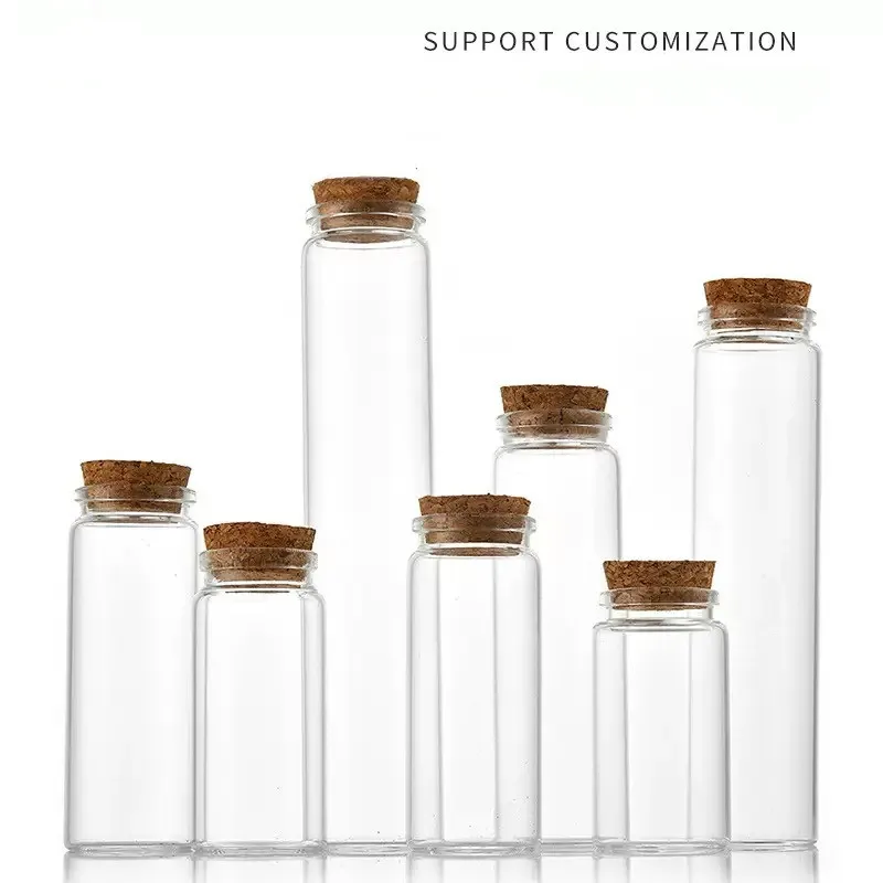 100X Glass Jars With Cork Empty 25ml 30ml 40ml 50ml 60ml 70ml 100ml 125ml 150ml 180ml Jars Containers Bottle WedHoliday Decor 6