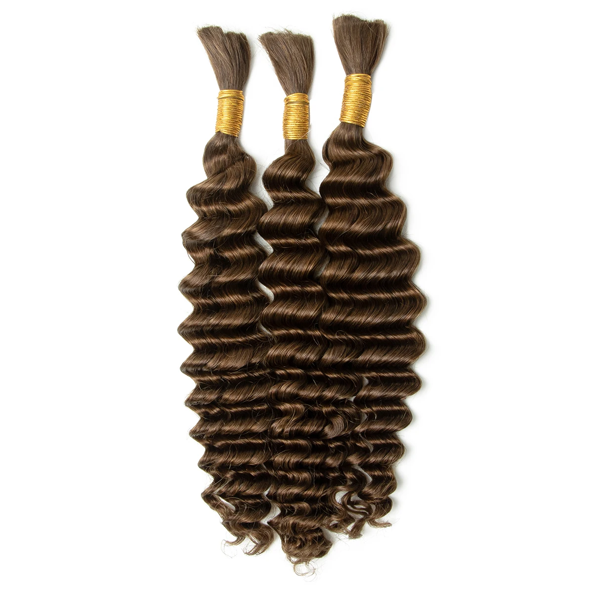 #4 Deep Wave Hair Bulk Extensions Remy Hair Bundles DIY Bulk Braiding Human 30 Inchs 50g/Pack Human For Braiding