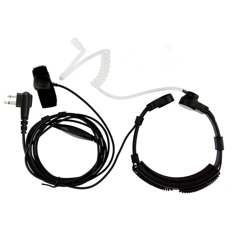 Finger PTT MIC Air Tube Throat Earpiece Headset Microphone for Motorola 2-Pin GP300 CT150 CT450 CP040 CP200 EP450 Two Way Radio