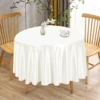 Solid Color Round Satin Tablecloth Wedding Party Resistant Wrinkle Free Soft Table Cloth Home Banquet Restaurant Table Decors 4