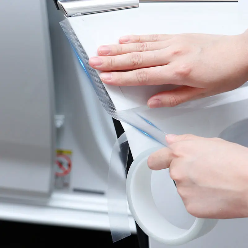 High quality K5D Transparent carbon fiber Car Door Protector Stickers Anti Scratch Tape Auto Trunk Sill Scuff Protector Film - Image 4