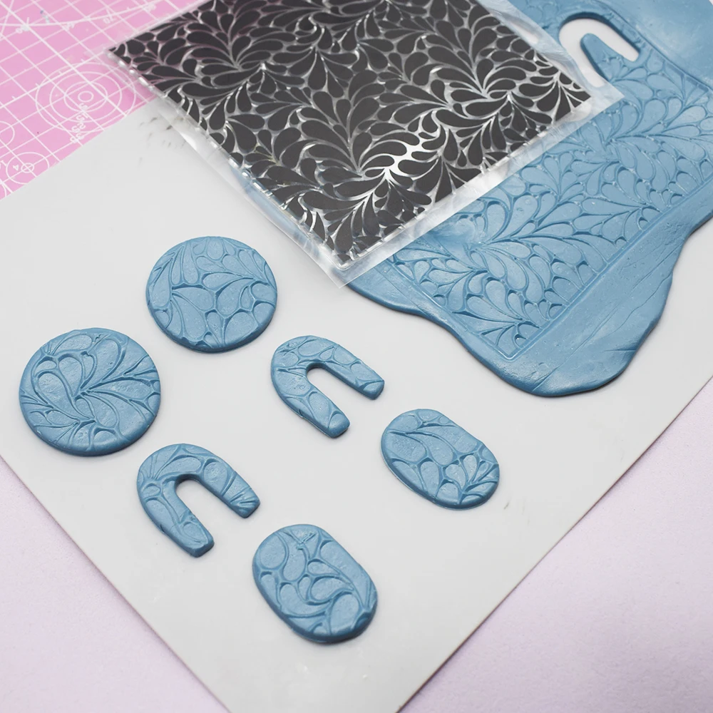Polymer Clay Texture Stamp Sheet Clear Emboss Mat DIY Clay Jewelry Making Mandala Paisley Scale Flower Animal Impression polymer clay tools clay craft tool