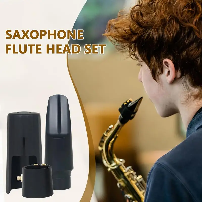 Tenor Sax Mouthpiece Sax Ligature Fastener Set Of 3 Saxophone Mouthpiece Set Ligature Clip Flute Head Cap For Woodwind