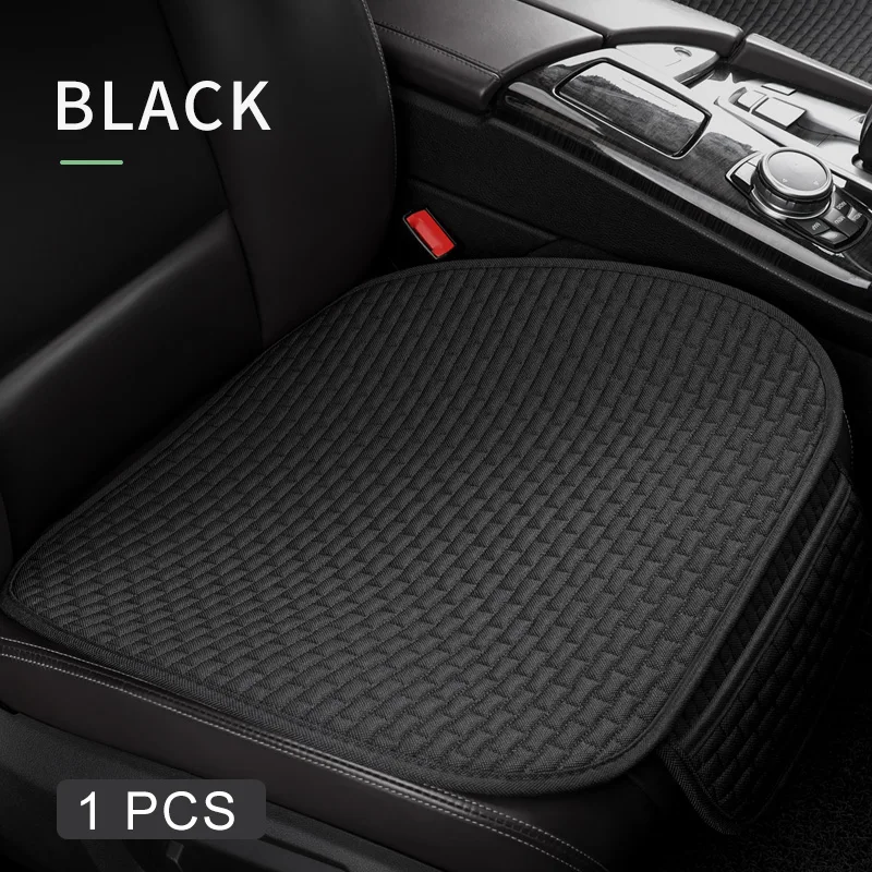 Karcle Cotton Linen Breathable Car Seat Protector - 4 Seasons Anti-Sweat Rear Seat Cover Kit