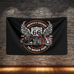 Route 66 Motorcycle Flag - Polyester Banner - 150x240cm (FF1440)