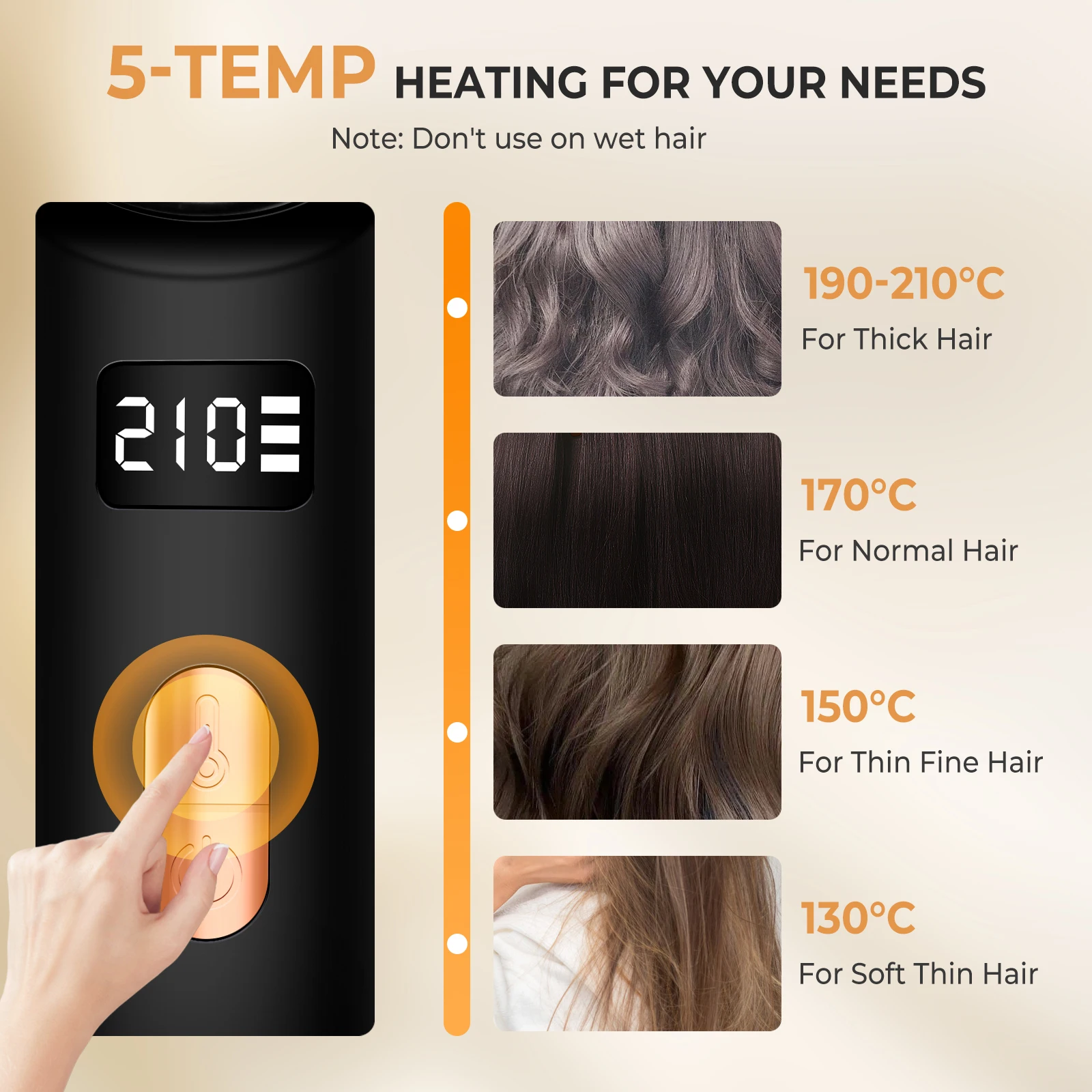 Wireless Comb Hot Selling USB Rechargeable Wireless Electric Iron Light Weight Hair Straighten Brush Hair Straightening Curling 3