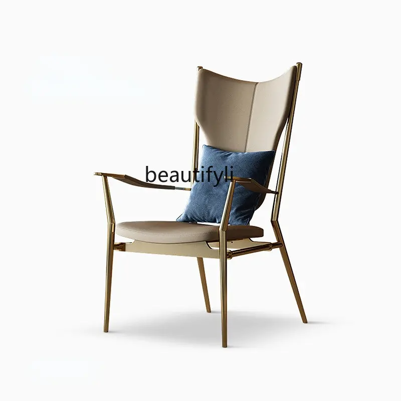 

Modern Light Luxury Master Chair Villa Office Study Desk Chair Household Tea Drinking Tea Making Stainless SteelTeaTableandChair