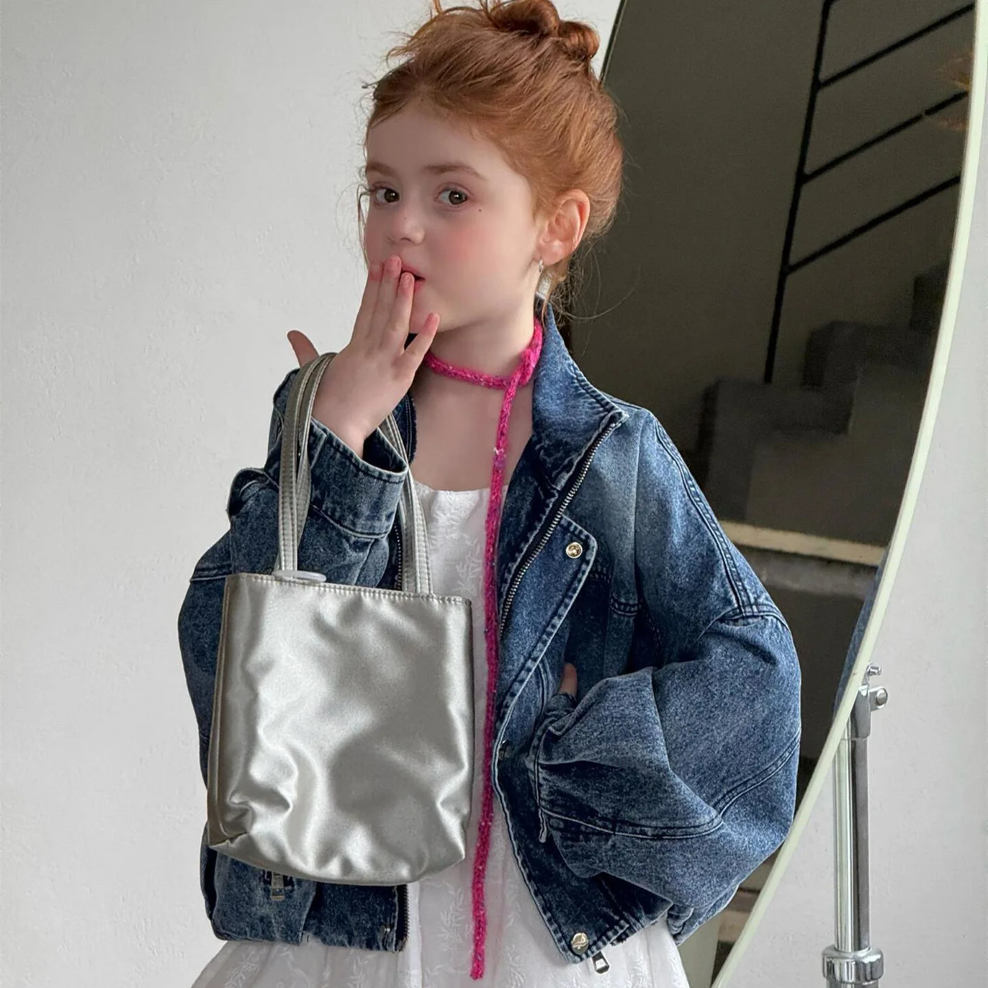 여아 코트 2026 봄 여름 신상 아동복 한국 스타일 여아 베이비 웨스턴 스타일 레트로 멋진 숏진