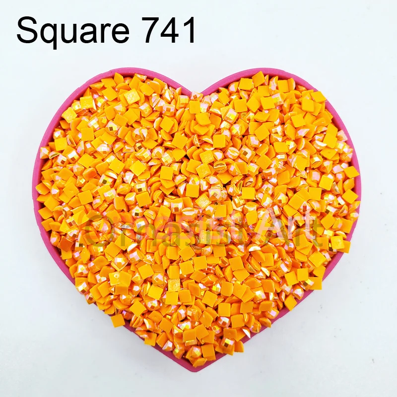 DMC600-772 AB Stones Shining Square Drills Diy Diamond Painting Cross Stitch Embroidery Rhinestones Colorful Mosaic Stones