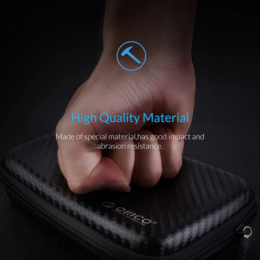 Orico 2.5 Disco Rígido Case Hdd Portátil Bolsa de Proteção para Externo 2.5 Polegada Disco Rígido Fone de Ouvido u Disco Rígido Case Preto - Imagem 5