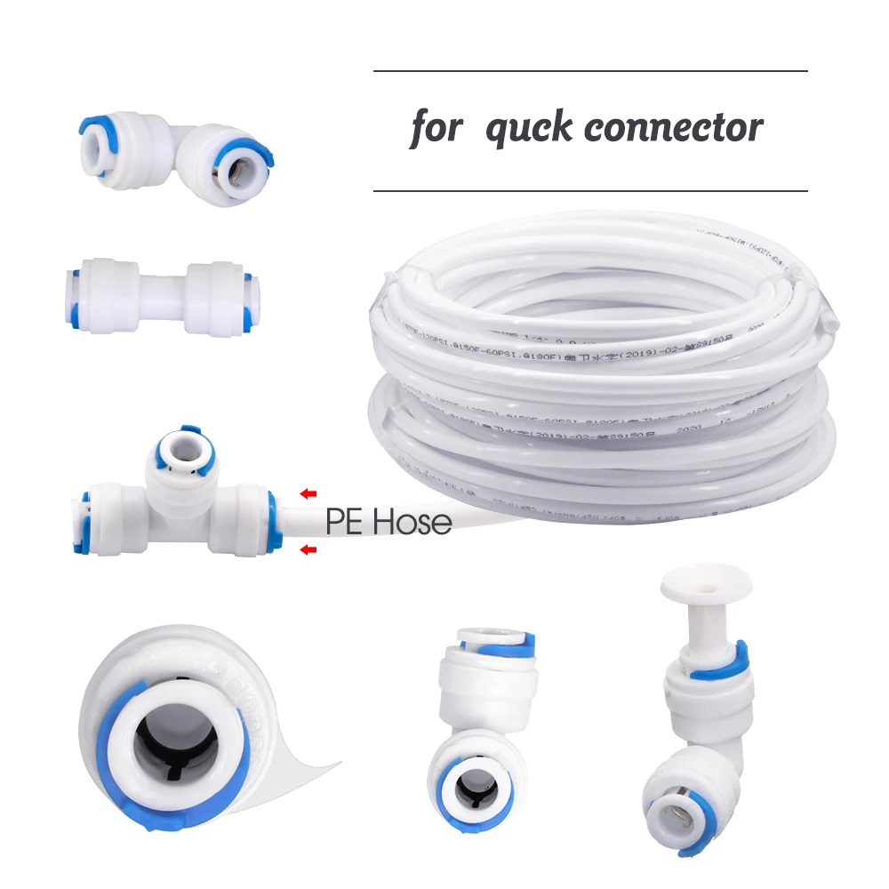 Garden 1/4&rdquo;and3/8&rdquo; White PE Pipe Aquarium Drip Irrigation Hose Food Grade Water Purifier Pipe Reverse Osmosis Water Tubein garden hose water hose plastic hose plastic tube drip irrigation system aquarium water pipe