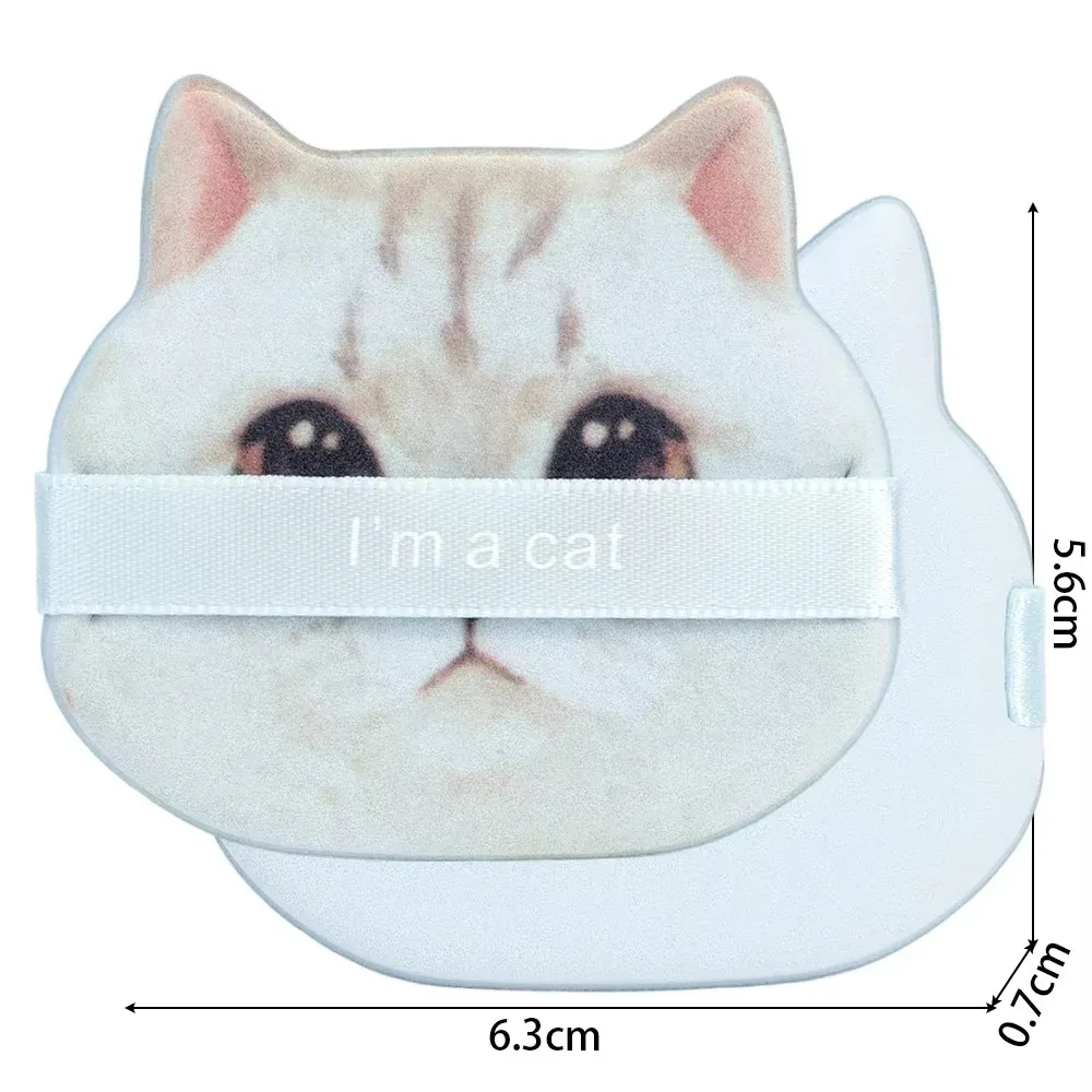 1-4pcs 양면 고양이 에어 쿠션 파우더 퍼프 소프트 재사용 가능한 습식 건식 사용 파운데이션 스펀지 워셔블 퍼프 도구