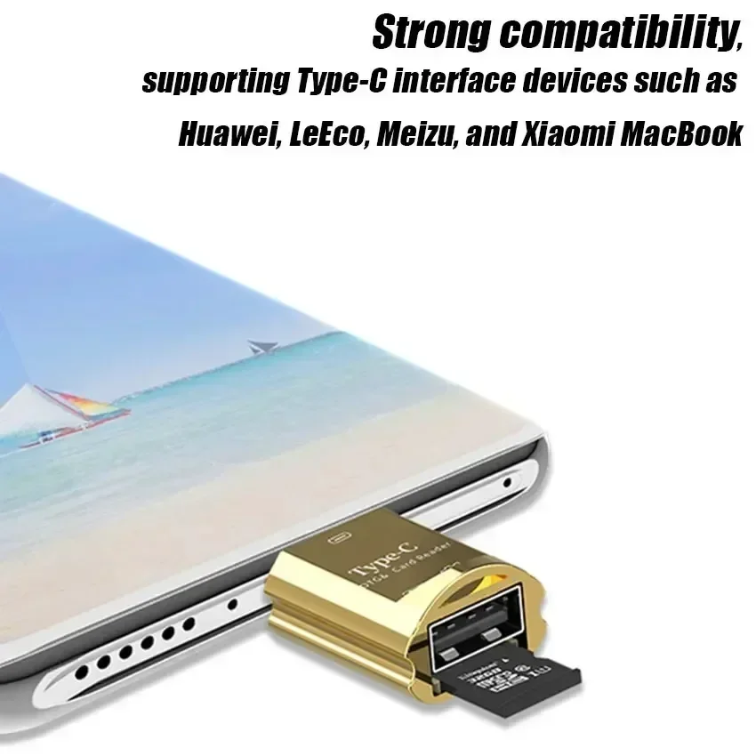 USB Port Adaptor Type C OTG Adapter Memory Card Reader Portable Metal OTG USB Type C Adapter Support TF Card Micro SD U Disk Reader For SmartPhone Tablet Macbook
