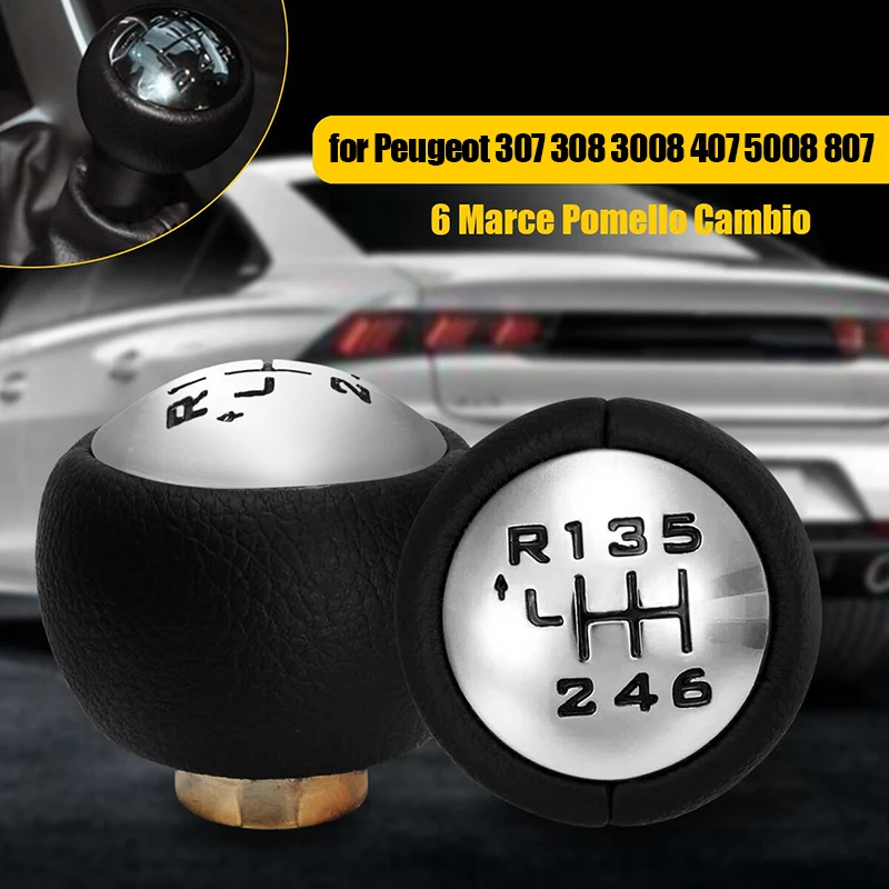 Auto Manual Gear Knob Car Gear Shift Knob 5 Speed 6 Speed Interior Parts For Peugeot 307 308 3008 407 5008 807 car shift gear cover