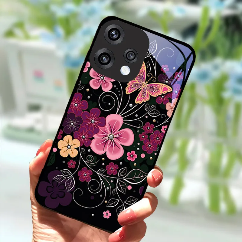 Luxury Hard PC Tempered Glass Phone Case Back Cover