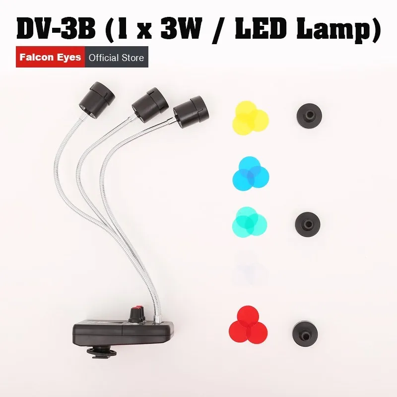 Falcon Eyes DV-3B Triple 3 LED Magic Background Light Color LED for Macro Shooti