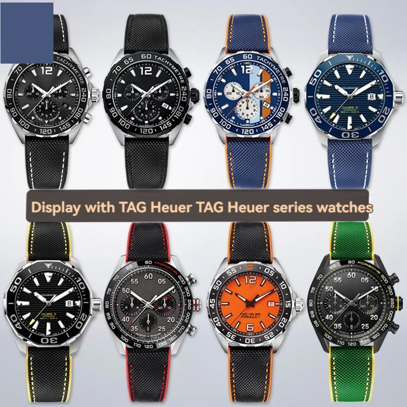Durable Canvas Nylon Waterproof Watch Strap with Rubber Lining - Men's Watchband Accessories