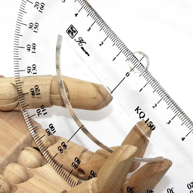 15cm 5.9 in diameter 360 degree thickness measuring angle ruler round ruler accurate mathematical round template digital angle gauge plastic protractor ruler