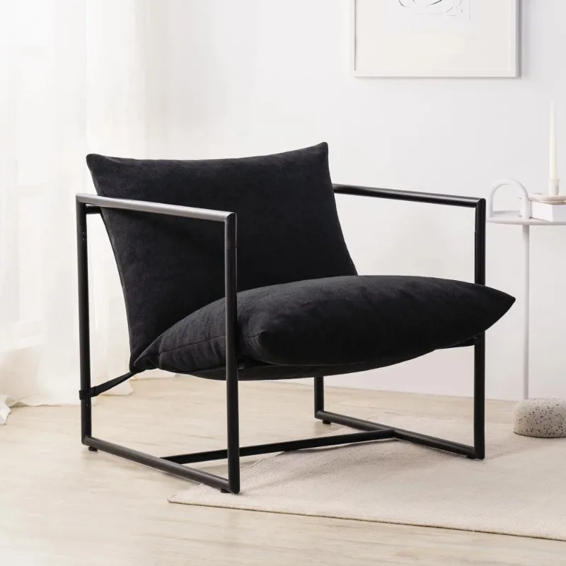 

Zinus Aidan металлический акцентный стул с рамкой, черный