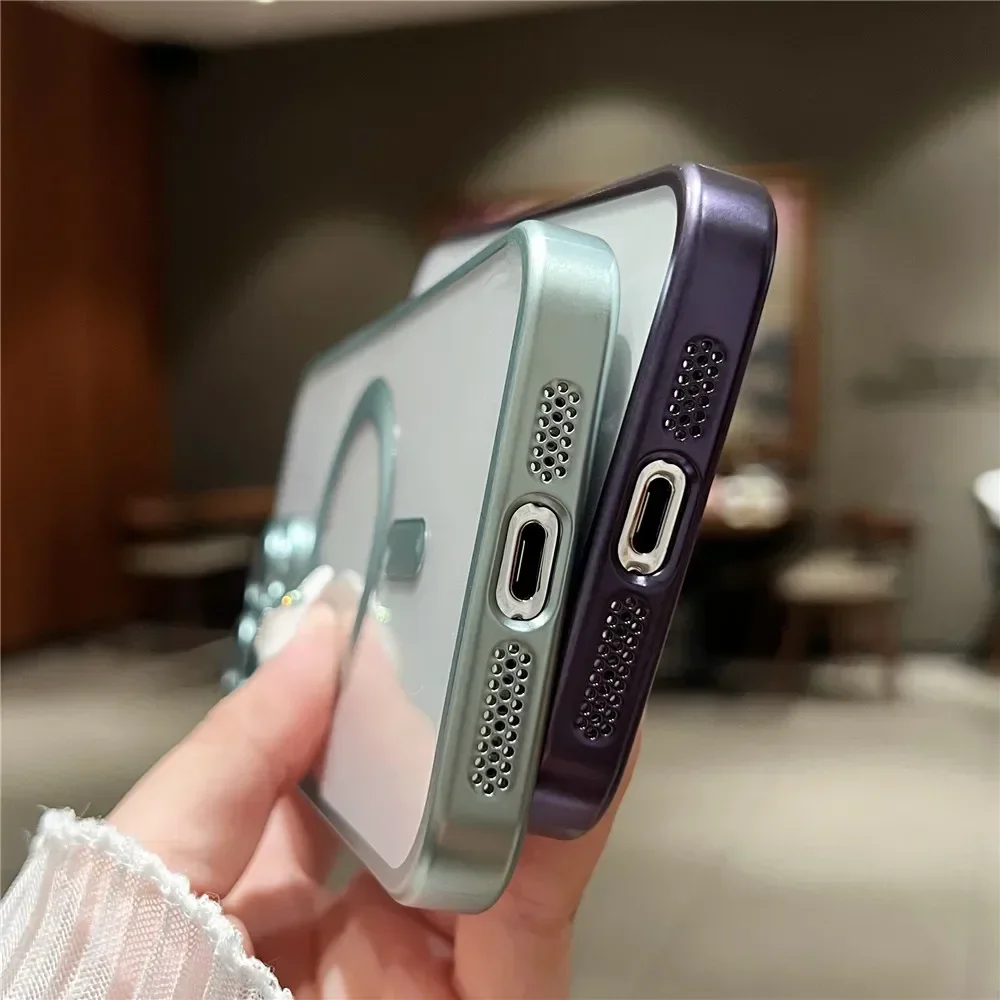 Magsafe Magnetische Tai-Beschichtung, weiche, klare Rückseite für iPhone 15 Plus, iPhone 15 Pro Max. Handyhülle_voghion.com