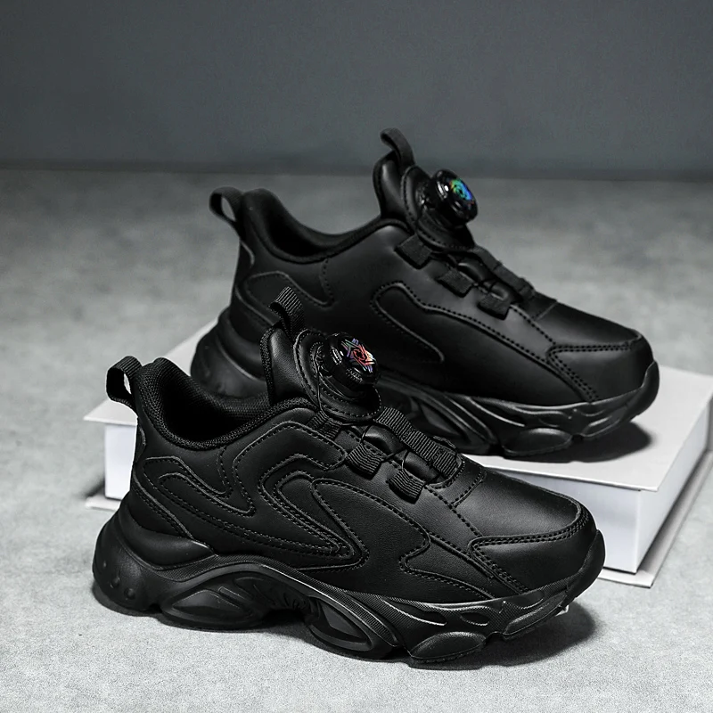 Children Shoes Boy Sneaker Black White School Tennis Sneaker Lightweight Chunky Sole Casual Sports Shoes for Boy
