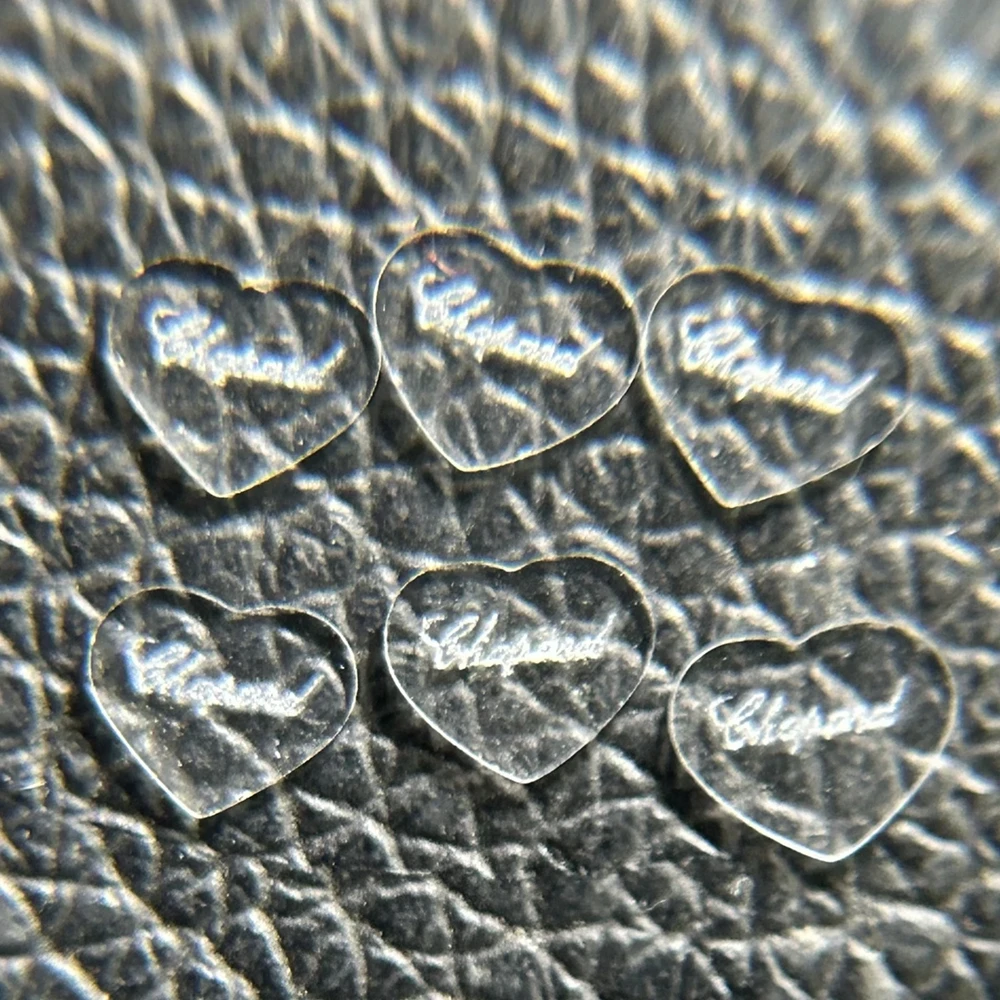 맞춤형 레이저 로고 5x6x0.7mm 하트 모양 이중 플랫 코인 화이트 사파이어 유리-Freehip.co.kr