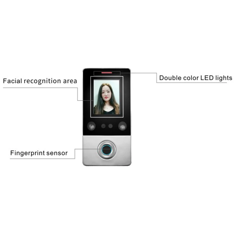 Obličej uznání chytrá zamknout přístup ovládání dveře otvírač s daktyloskopie senzor RFID dveře přístup ovládání systém