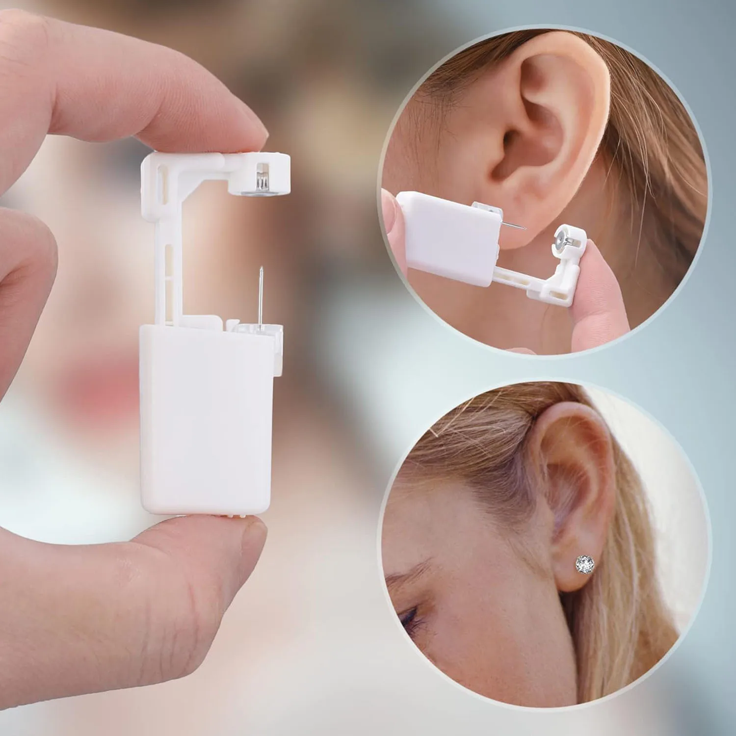 Premium Stainless Steel Ear Piercing Kit with Preloaded Studs and Waterproof Covers