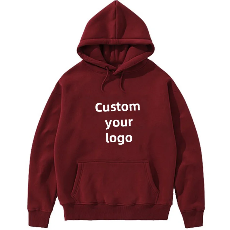 thumbnail image 1 of Sudadera con capucha y estampado DIY para hombre y mujer, pulóver holgado, primavera, otoño e invierno, algodón, personaliza tu logotipo, sudadera con capucha (S-4XL), 1 of 5