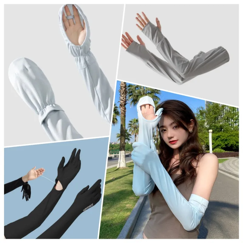 

Summer Sun Protection Arm Sleeves Long Loose Anti-slip Breathable Arm Sleeves Lady Outdoor Driving Cycling UV Protection Gadget